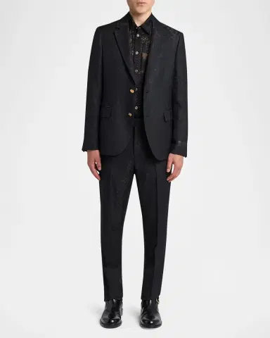 Versace Men 's Python Jacquard Formal Pants | Thumbnail 2 Versace Men 's Python Jacquard Formal Pants | Thumbnail 2