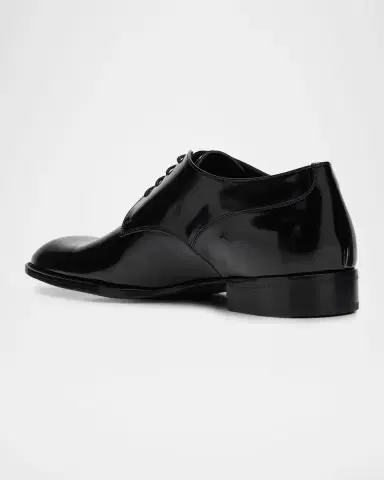 Saint Laurent Men's Stanton Glazed Leather Derby Shoes | Thumbnail 2 Saint Laurent Men's Stanton Glazed Leather Derby Shoes | Thumbnail 2
