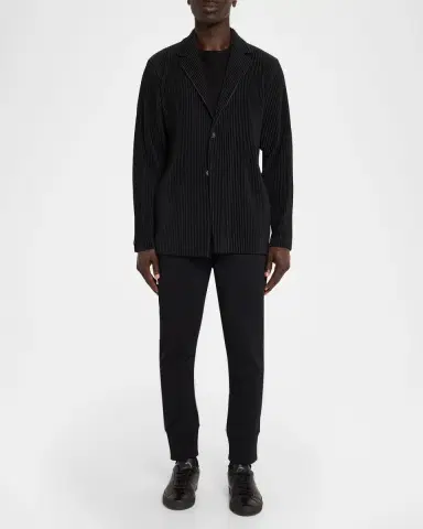 Homme Plissé Issey Miyake Men's Basics Pleated Single-Breasted Blazer | Thumbnail 2 Homme Plissé Issey Miyake Men's Basics Pleated Single-Breasted Blazer | Thumbnail 2