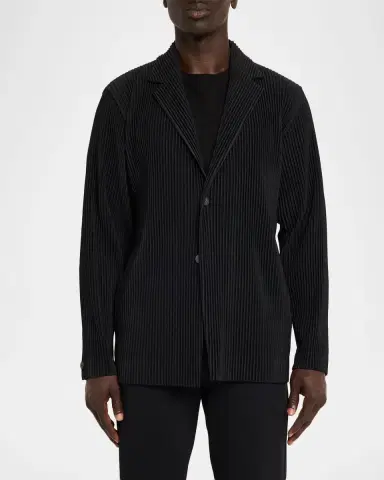 Homme Plissé Issey Miyake Men's Basics Pleated Single-Breasted Blazer | Thumbnail 4 Homme Plissé Issey Miyake Men's Basics Pleated Single-Breasted Blazer | Thumbnail 4