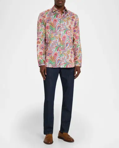 Etro Men's Paisley Jacquard Roma-Fit Dress Shirt | Thumbnail 2 Etro Men's Paisley Jacquard Roma-Fit Dress Shirt | Thumbnail 2