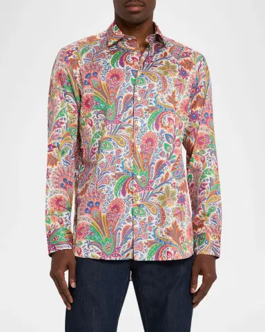 Etro Men's Paisley Jacquard Roma-Fit Dress Shirt | Thumbnail 4 Etro Men's Paisley Jacquard Roma-Fit Dress Shirt | Thumbnail 4
