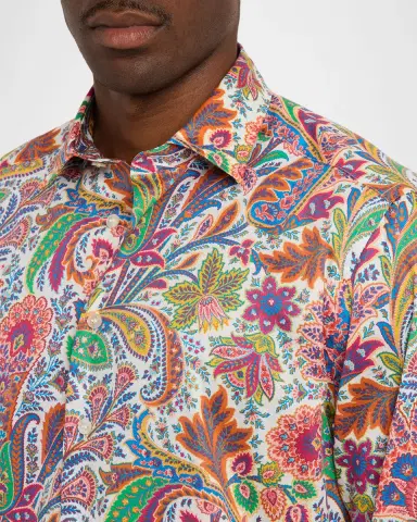 Etro Men's Paisley Jacquard Roma-Fit Dress Shirt | Thumbnail 5 Etro Men's Paisley Jacquard Roma-Fit Dress Shirt | Thumbnail 5