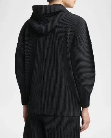 Homme Plissé Issey Miyake Men 's Monthly Colors Pleated Snap-Front Hoodie | Thumbnail 3 Homme Plissé Issey Miyake Men 's Monthly Colors Pleated Snap-Front Hoodie | Thumbnail 3