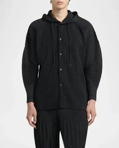 Homme Plissé Issey Miyake Men 's Monthly Colors Pleated Snap-Front Hoodie | Thumbnail 4 Homme Plissé Issey Miyake Men 's Monthly Colors Pleated Snap-Front Hoodie | Thumbnail 4