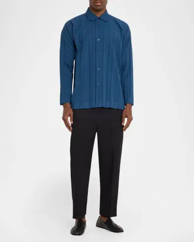 Homme Plisse Issey Miyake Men 's Pleated Relaxed Fit Button-Down Shirt | Thumbnail 2 Homme Plisse Issey Miyake Men 's Pleated Relaxed Fit Button-Down Shirt | Thumbnail 2