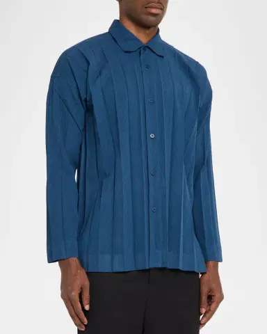 Homme Plisse Issey Miyake Men 's Pleated Relaxed Fit Button-Down Shirt | Thumbnail 4 Homme Plisse Issey Miyake Men 's Pleated Relaxed Fit Button-Down Shirt | Thumbnail 4