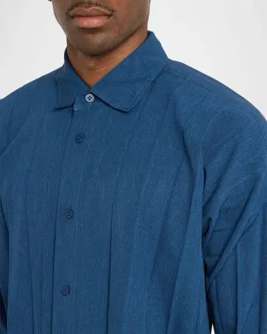 Homme Plisse Issey Miyake Men 's Pleated Relaxed Fit Button-Down Shirt | Thumbnail 5 Homme Plisse Issey Miyake Men 's Pleated Relaxed Fit Button-Down Shirt | Thumbnail 5