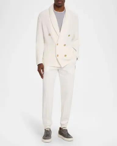 Brunello Cucinelli Men 's Tennis Pintuck Drawstring Pants | Thumbnail 2 Brunello Cucinelli Men 's Tennis Pintuck Drawstring Pants | Thumbnail 2
