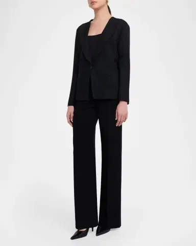 Emporio Armani Single-Button Ribbed Jersey Jacket | Thumbnail 2 Emporio Armani Single-Button Ribbed Jersey Jacket | Thumbnail 2