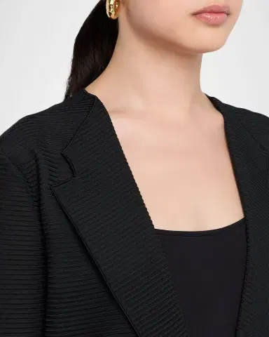 Emporio Armani Single-Button Ribbed Jersey Jacket | Thumbnail 5 Emporio Armani Single-Button Ribbed Jersey Jacket | Thumbnail 5