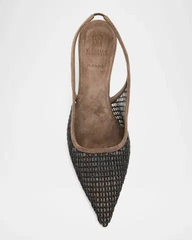Brunello Cucinelli 55mm Monili Suede-Trimmed Slingback Pumps | Thumbnail 6 Brunello Cucinelli 55mm Monili Suede-Trimmed Slingback Pumps | Thumbnail 6
