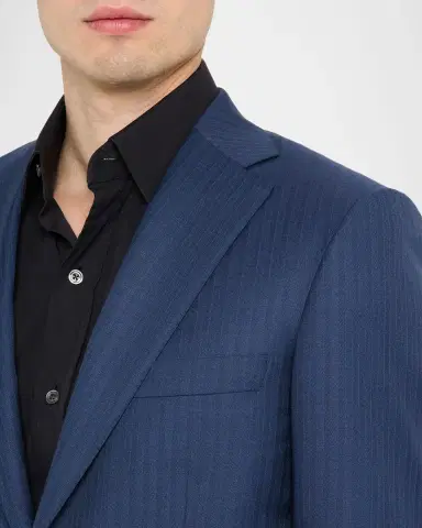 Brioni Men's Cotton Narrow Stripe Single-Breasted Sport Coat | Thumbnail 6 Brioni Men's Cotton Narrow Stripe Single-Breasted Sport Coat | Thumbnail 6