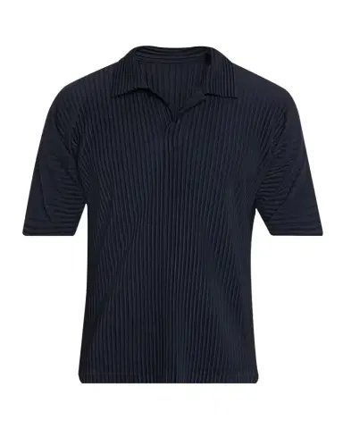 Homme Plissé Issey Miyake Men 's Basics Pleated Johnny Collar Polo Shirt | Thumbnail 1 Homme Plissé Issey Miyake Men 's Basics Pleated Johnny Collar Polo Shirt | Thumbnail 1