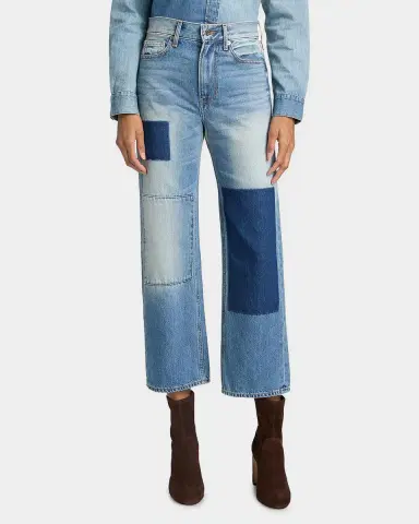 Veronica Beard Dylan Patchwork High-Rise Ankle Jeans | Thumbnail 4 Veronica Beard Dylan Patchwork High-Rise Ankle Jeans | Thumbnail 4
