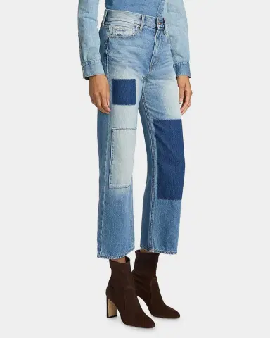 Veronica Beard Dylan Patchwork High-Rise Ankle Jeans | Thumbnail 6 Veronica Beard Dylan Patchwork High-Rise Ankle Jeans | Thumbnail 6