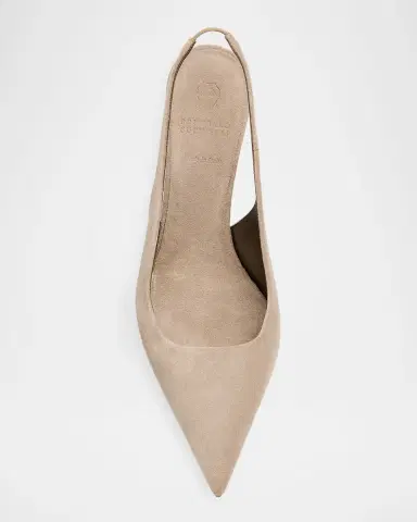 Brunello Cucinelli 80mm Monili Suede Slingback Pumps | Thumbnail 6 Brunello Cucinelli 80mm Monili Suede Slingback Pumps | Thumbnail 6