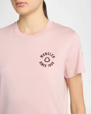 Moncler Short-Sleeve Logo Embroidered T-Shirt | Thumbnail 5 Moncler Short-Sleeve Logo Embroidered T-Shirt | Thumbnail 5