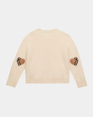 Burberry Girl's Check-Patch Wool Cashmere Cardigan | Thumbnail 2 Burberry Girl's Check-Patch Wool Cashmere Cardigan | Thumbnail 2