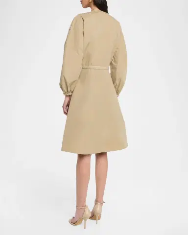 Moncler Pleated Poplin Dress | Thumbnail 3 Moncler Pleated Poplin Dress | Thumbnail 3
