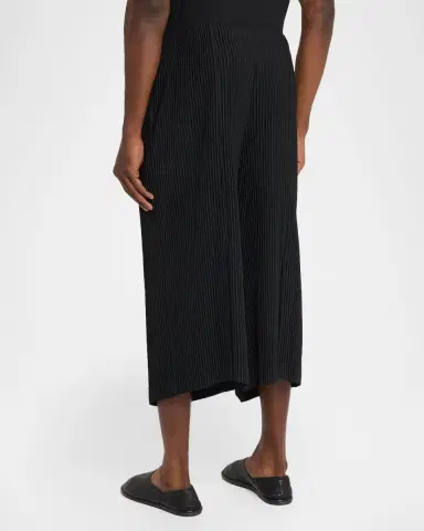 Homme Plissé Issey Miyake Men's Pleats Cropped Wide-Leg Trousers | Thumbnail 3 Homme Plissé Issey Miyake Men's Pleats Cropped Wide-Leg Trousers | Thumbnail 3