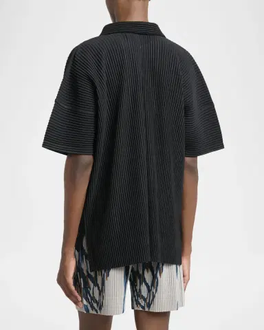 Homme Plissé Issey Miyake Men 's Monthly Colors July Pleated Short-Sleeve Shirt | Thumbnail 3 Homme Plissé Issey Miyake Men 's Monthly Colors July Pleated Short-Sleeve Shirt | Thumbnail 3