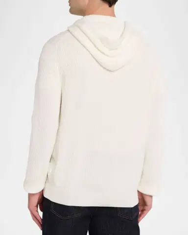 Brunello Cucinelli Men's Logo Cotton Hoodie | Thumbnail 3 Brunello Cucinelli Men's Logo Cotton Hoodie | Thumbnail 3