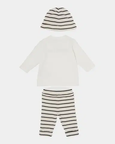 Moncler Kid's T-Shirt, Leggings, and Bonnet Set, Size 0M-12M | Thumbnail 2 Moncler Kid's T-Shirt, Leggings, and Bonnet Set, Size 0M-12M | Thumbnail 2