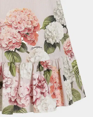Dolce & Gabbana Girl's Hydrangea-Print Poplin Dress | Thumbnail 3 Dolce & Gabbana Girl's Hydrangea-Print Poplin Dress | Thumbnail 3