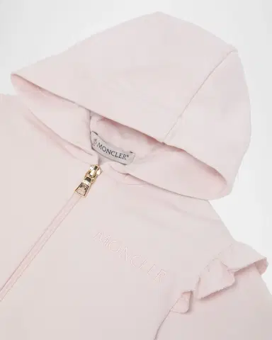 Moncler Girl's Ruffled Cotton Hoodie & Sweatpants Set, Size 3M-3 | Thumbnail 3 Moncler Girl's Ruffled Cotton Hoodie & Sweatpants Set, Size 3M-3 | Thumbnail 3