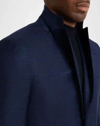 Brioni Men's Wool Plaid Single-Breasted Sport Coat | Thumbnail 7 Brioni Men's Wool Plaid Single-Breasted Sport Coat | Thumbnail 7