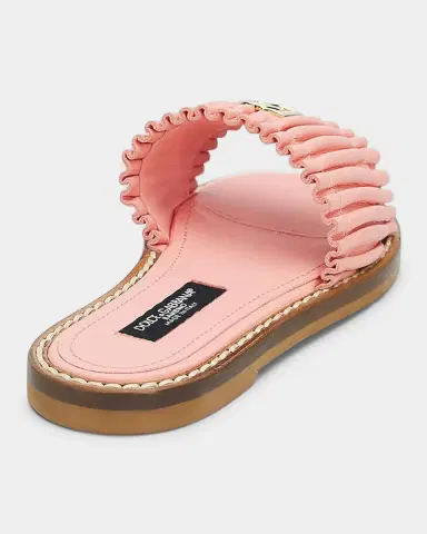 Dolce & Gabbana Girl's Nappa Leather Flat Slide Sandals, Toddler/Kids | Thumbnail 2 Dolce & Gabbana Girl's Nappa Leather Flat Slide Sandals, Toddler/Kids | Thumbnail 2