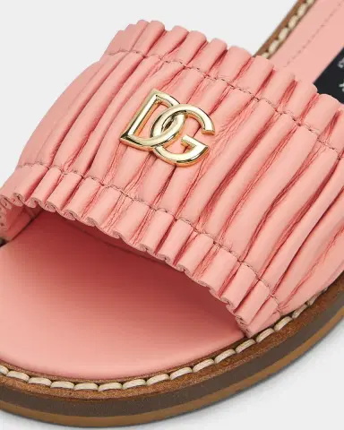 Dolce & Gabbana Girl's Nappa Leather Flat Slide Sandals, Toddler/Kids | Thumbnail 3 Dolce & Gabbana Girl's Nappa Leather Flat Slide Sandals, Toddler/Kids | Thumbnail 3