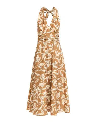 Max Mara Botanical-Print Halter Midi Dress | Thumbnail 1 Max Mara Botanical-Print Halter Midi Dress | Thumbnail 1