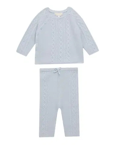 Marie-Chantal Bowen Cable-Knit Cardigan & Leggings Set, Size 3M-24M | Thumbnail 1 Marie-Chantal Bowen Cable-Knit Cardigan & Leggings Set, Size 3M-24M | Thumbnail 1