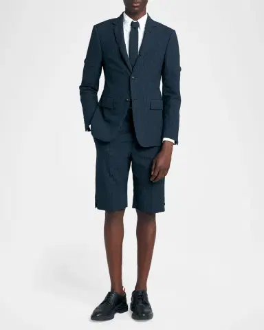 Thom Browne Men's Wool Seersucker Single-Breasted Sport Coat | Thumbnail 2 Thom Browne Men's Wool Seersucker Single-Breasted Sport Coat | Thumbnail 2