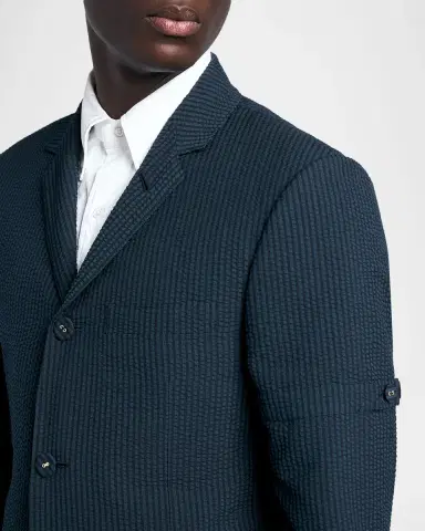 Thom Browne Men's Wool Seersucker Single-Breasted Sport Coat | Thumbnail 5 Thom Browne Men's Wool Seersucker Single-Breasted Sport Coat | Thumbnail 5