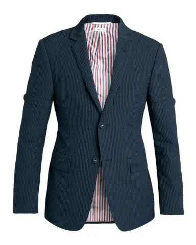 Thom Browne Men's Wool Seersucker Single-Breasted Sport Coat | Thumbnail 1 Thom Browne Men's Wool Seersucker Single-Breasted Sport Coat | Thumbnail 1