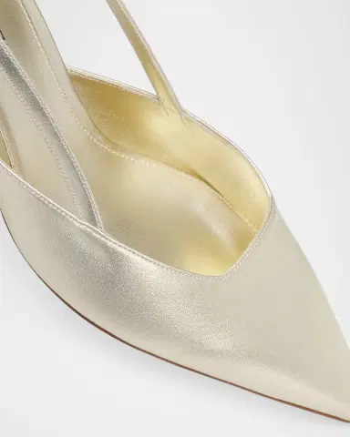 Stuart Weitzman 50mm Vinnie Metallic Leather Slingback Pumps | Thumbnail 4 Stuart Weitzman 50mm Vinnie Metallic Leather Slingback Pumps | Thumbnail 4