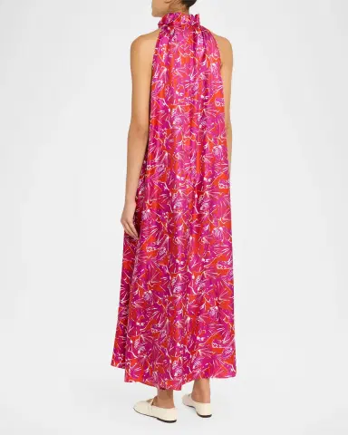Max Mara Shell-Print Trapeze Silk Maxi Dress | Thumbnail 3 Max Mara Shell-Print Trapeze Silk Maxi Dress | Thumbnail 3