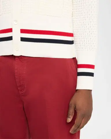 Thom Browne Men 's Stitch Cotton RWB Half Cardigan | Thumbnail 5 Thom Browne Men 's Stitch Cotton RWB Half Cardigan | Thumbnail 5