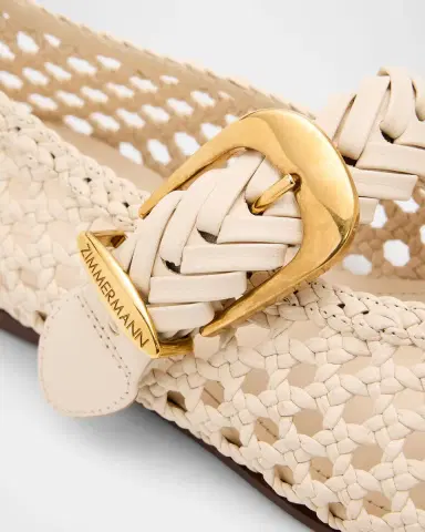 Zimmermann Alchemy Woven Leather Ballerina Flats | Thumbnail 3 Zimmermann Alchemy Woven Leather Ballerina Flats | Thumbnail 3