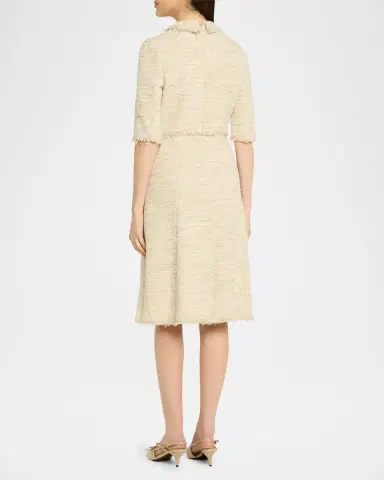 Rickie Freeman for Teri Jon Fringe-Trim Metallic Tweed Dress | Thumbnail 3 Rickie Freeman for Teri Jon Fringe-Trim Metallic Tweed Dress | Thumbnail 3