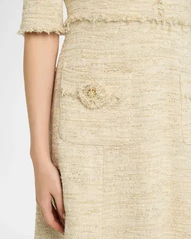 Rickie Freeman for Teri Jon Fringe-Trim Metallic Tweed Dress | Thumbnail 5 Rickie Freeman for Teri Jon Fringe-Trim Metallic Tweed Dress | Thumbnail 5