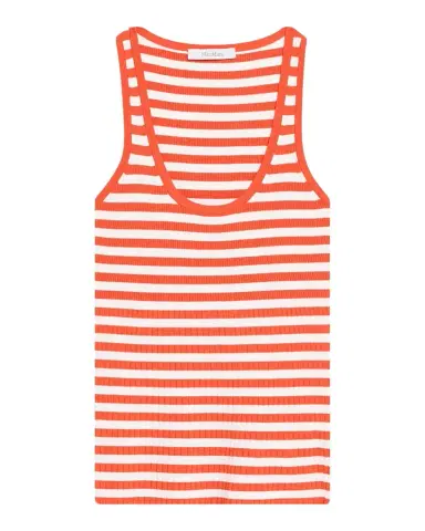 Max Mara Coral Striped Rib Tank Top | Thumbnail 1 Max Mara Coral Striped Rib Tank Top | Thumbnail 1