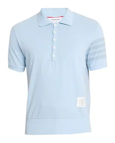 Thom Browne Men's Garment Dyed Jersey 4-Bar Polo Shirt | Thumbnail 1 Thom Browne Men's Garment Dyed Jersey 4-Bar Polo Shirt | Thumbnail 1
