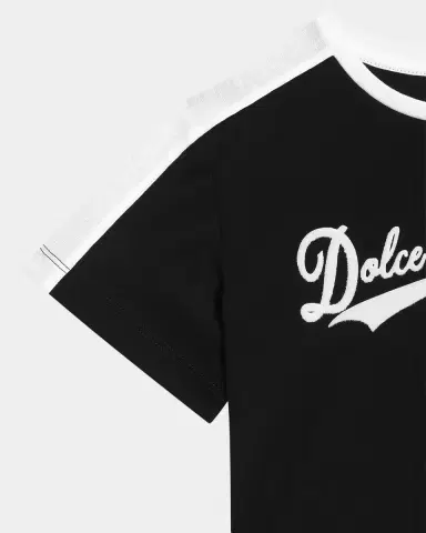 Dolce & Gabbana Girl's Logo Cropped Short-Sleeve T-Shirt, Size -14 | Thumbnail 4 Dolce & Gabbana Girl's Logo Cropped Short-Sleeve T-Shirt, Size -14 | Thumbnail 4