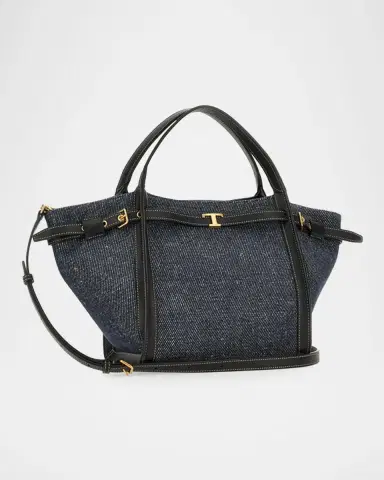 Tod 's Small Timeless T Belted Cotton Shopping Tote Bag | Thumbnail 2 Tod 's Small Timeless T Belted Cotton Shopping Tote Bag | Thumbnail 2