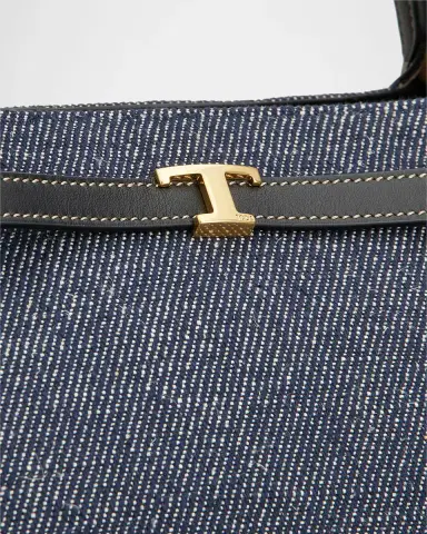 Tod 's Small Timeless T Belted Cotton Shopping Tote Bag | Thumbnail 3 Tod 's Small Timeless T Belted Cotton Shopping Tote Bag | Thumbnail 3