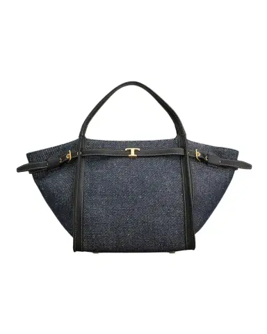 Tod 's Small Timeless T Belted Cotton Shopping Tote Bag | Thumbnail 1 Tod 's Small Timeless T Belted Cotton Shopping Tote Bag | Thumbnail 1